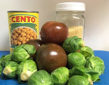 Warm Couscous Salad with Chickpeas & Roasted Brussels Sprouts | Frugal Gourmet