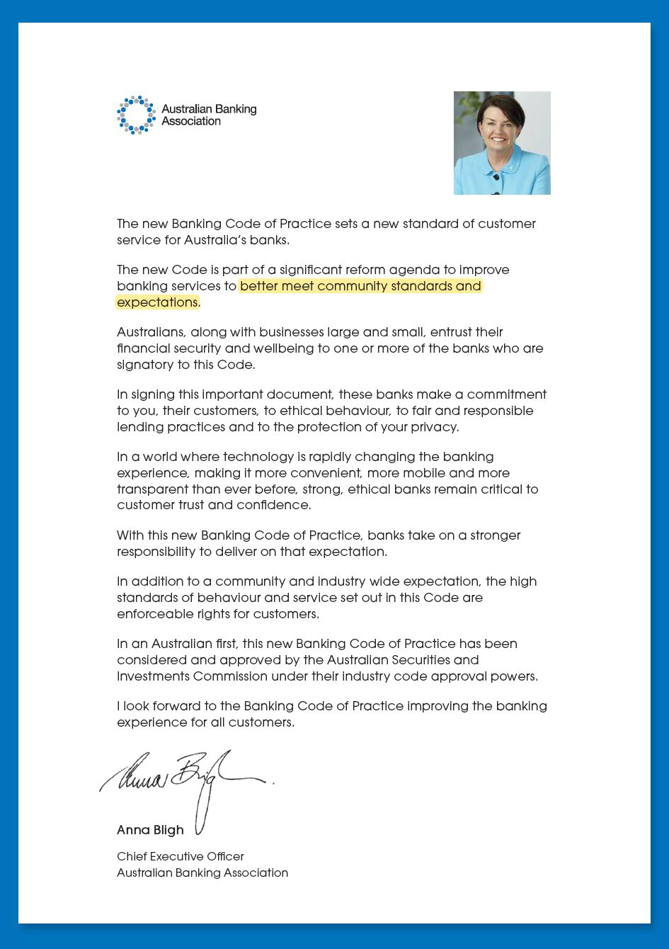 Banking Code of Conduct: Bankers  Reaction & Customer Concerns