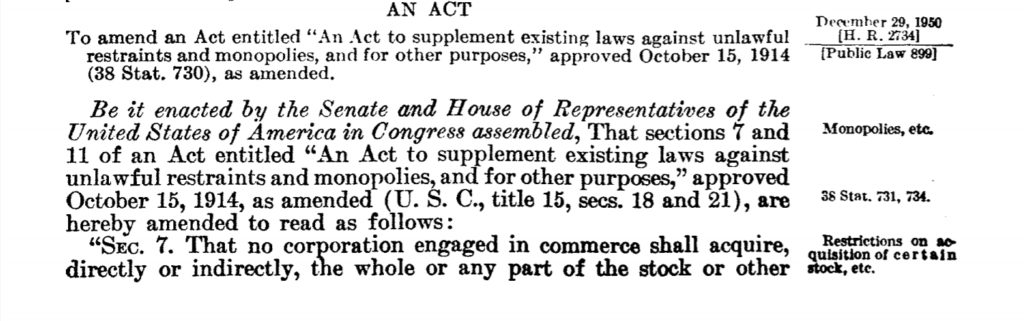 Celler-Kefauver Act: History, Purpose & Impact on Antitrust