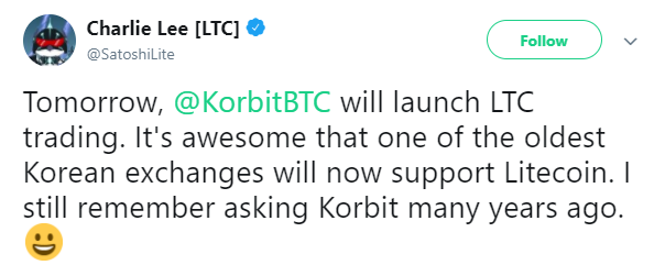 Litecoin (LTC) Price Surges 8% Following Korbit Exchange Listing