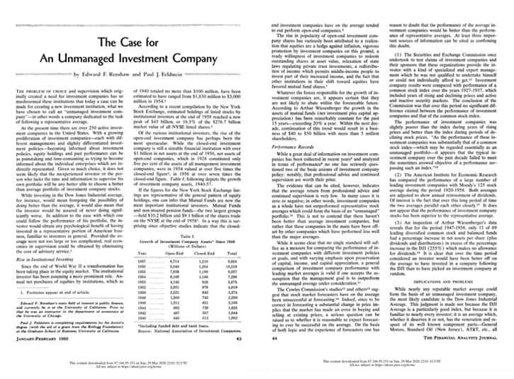 The True Origin of Index Funds: Beyond John Bogle