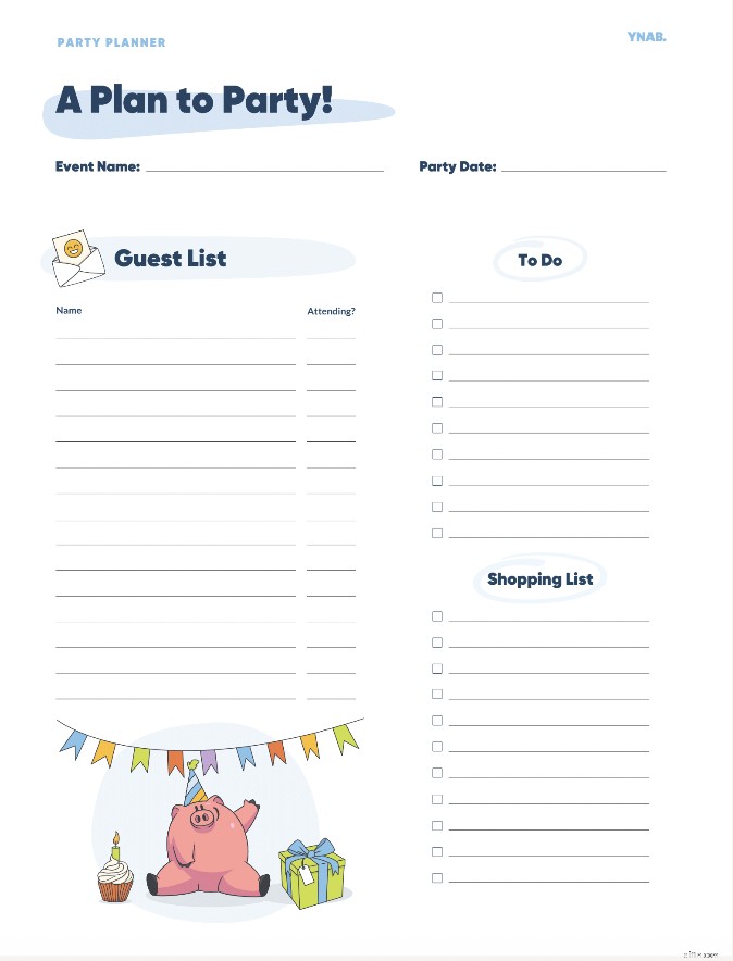 Budgeting for Birthdays + Party Planning Template