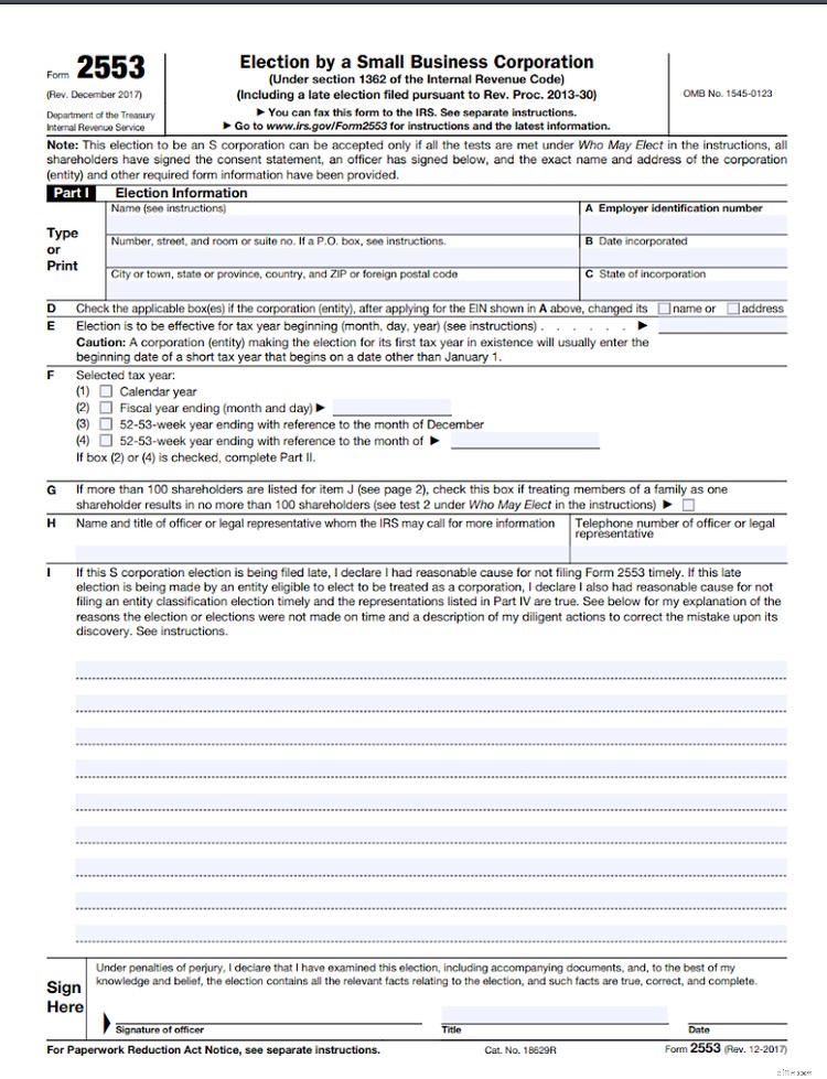 Form 2553: S Corporation Election for Small Businesses - Tax Savings